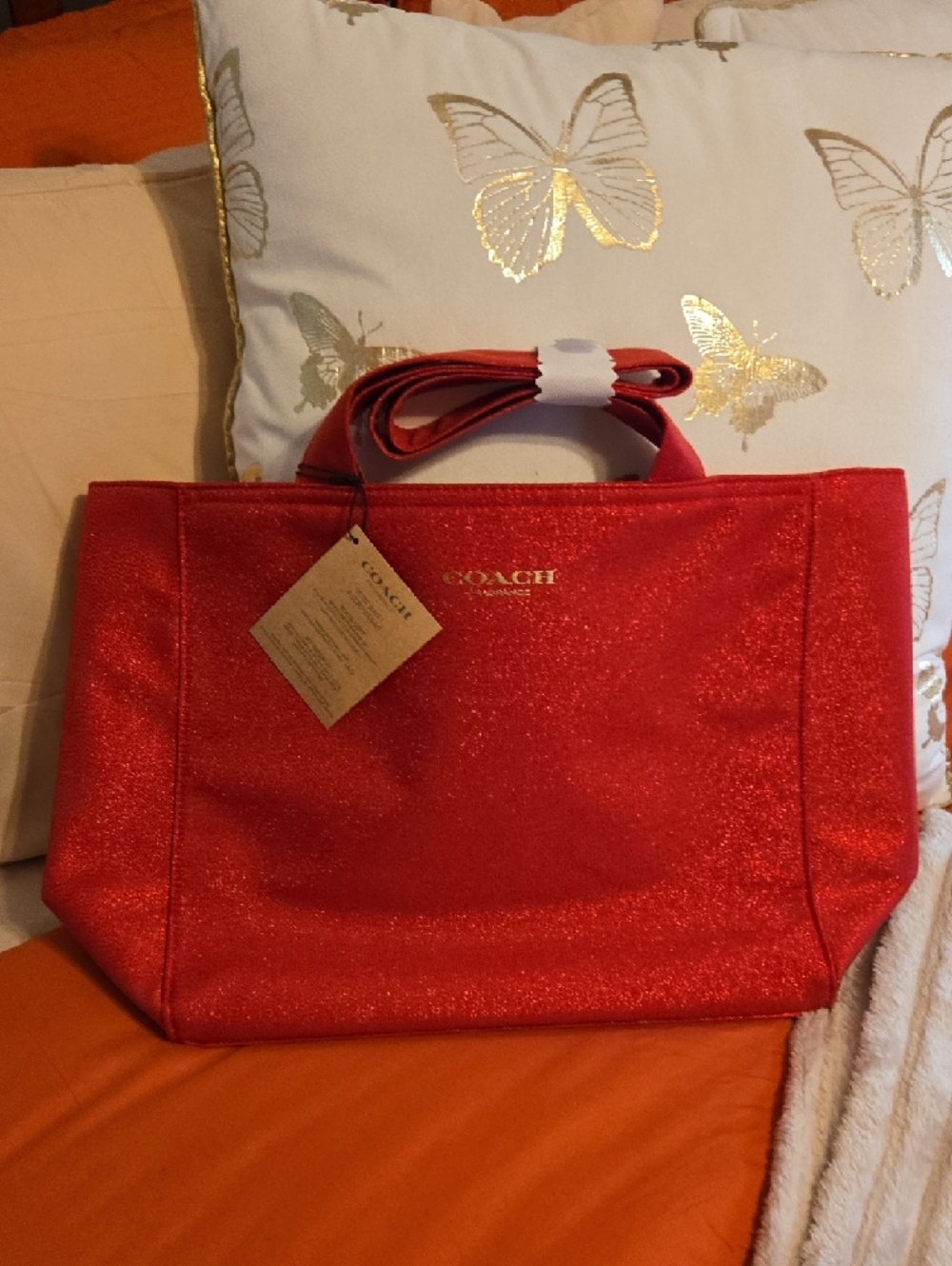 COACH Red Glitter Fragrance Tote ❤️NEW - Picture 4 of 7
